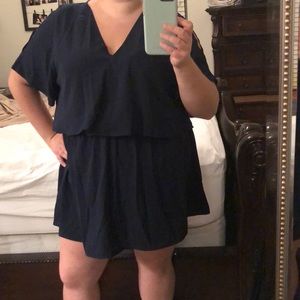 Cold shoulder Navy Blue dress